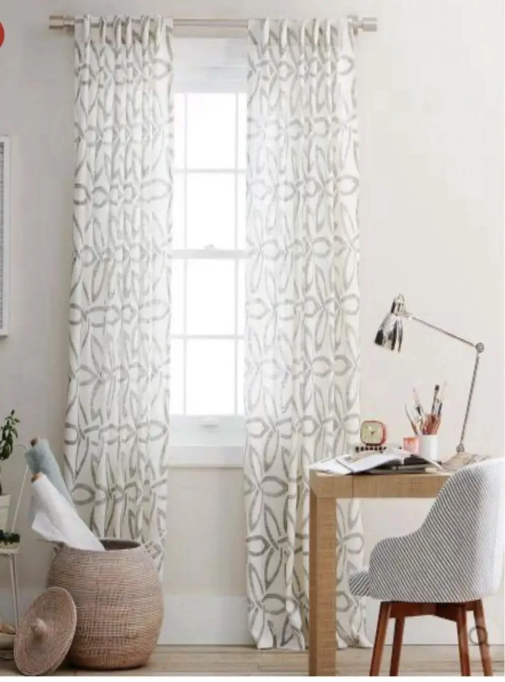 West Elm Linen & Cotton Light Filtering Curtains Panels- 48x84” - Set of 2